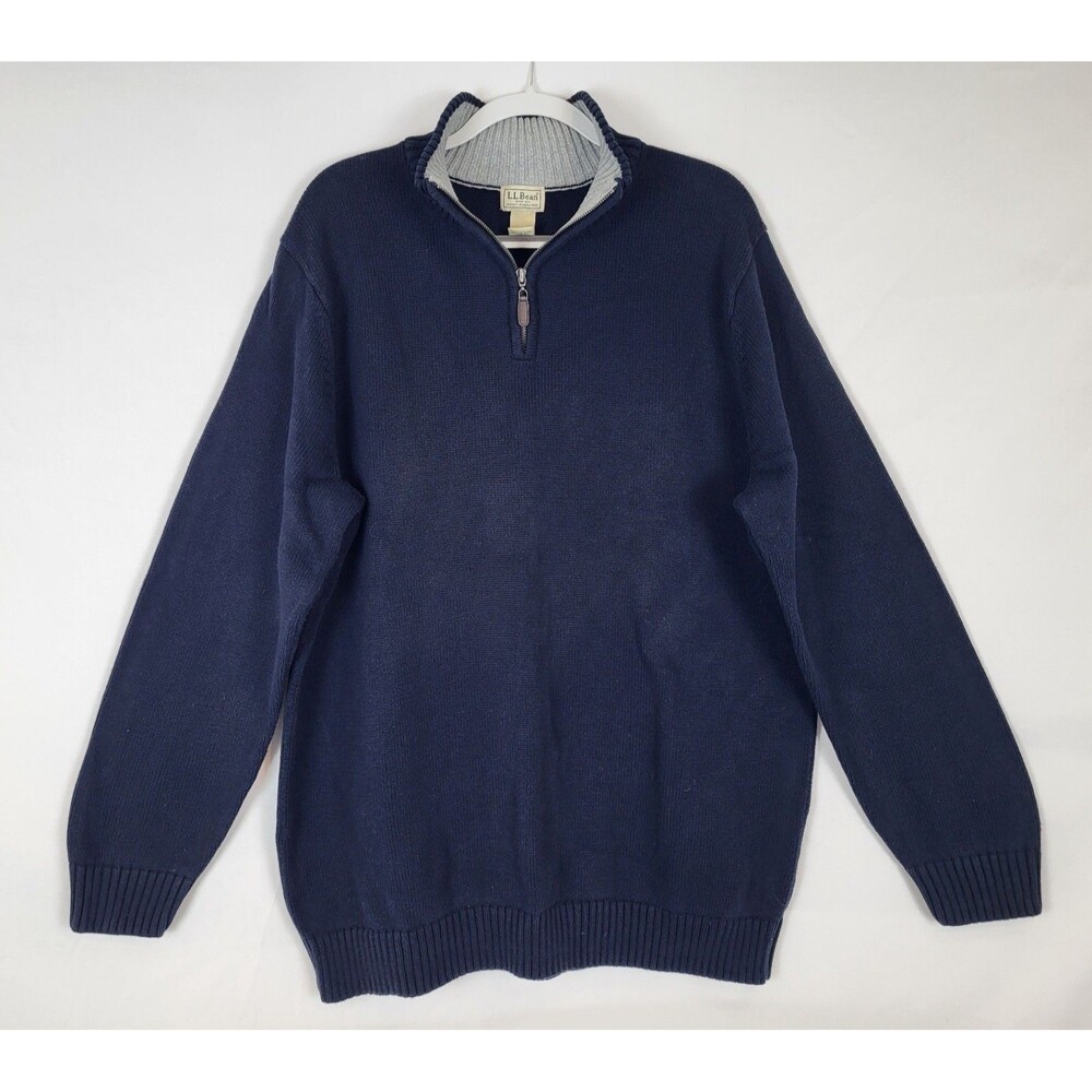LL Bean 1/4 Zip Sweater Mens XXL Tall 2XL Tall Navy Blue